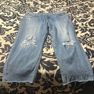 Maurices Blue Boyfriend Jeans with Distressed Details